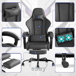 Gunji Gaming Chair Swivel Recliner Racing Office Padded Armrest Chair Footrest