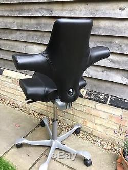 HAG Capisco 8106 Black Antigo Leather Chair. Ergonomic