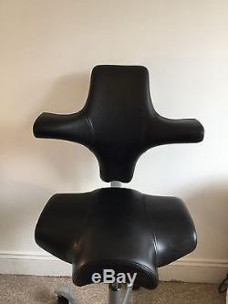 HAG Capisco 8106 Black Antigo Leather Chair. Ergonomic