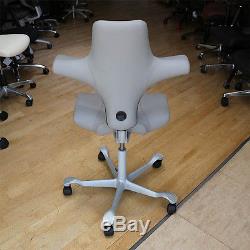 HAG Capisco 8106 Chair, Grey Leather and Silver Frame Special Price