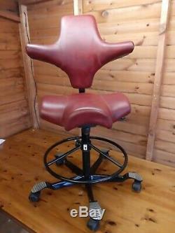 HAG Capisco 8106 Chair, Red Leather Office Chair