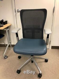 HAWORTH ZODY task office chair Fully Loaded Blue Leather Seat