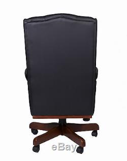 High Back Fireside Antique Style Pu Leather Office Desk Chair