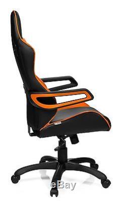HJH Office Racer Pro 621838 Faux Leather Office Chair Black/Orange