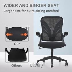 HOLLUDLE Ergonomic Office Chair with Foldable Backrest, Computer Desk Chair