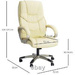 HOMCOM Computer Office Swivel Chair Desk Chair High Back PU Leather Height Adjus