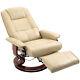 Homcom Ergonomic Office Recliner Sofa Chair Pu Leather Armchair Lounger Cream