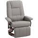 Homcom Ergonomic Office Recliner Sofa Chair Pu Leather Armchair Lounger Grey