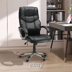 HOMCOM Executive Office Chair Faux Leather Computer Desk Chair Blac, Refurbished