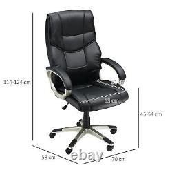 HOMCOM Executive Office Chair Faux Leather Computer Desk Chair with Wheel Black