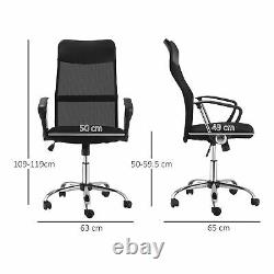 HOMCOM Executive Office Chair High Back Mesh Back Seat Desk Chairs, Black