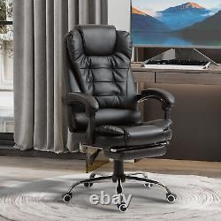 HOMCOM Executive Office Chair PU Leather Swivel Chair with Footrest Black