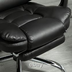HOMCOM Executive Office Chair PU Leather Swivel Chair with Footrest Black