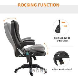 HOMCOM Executive Office Chair with Massage and Heat, High Back PU Leather Massag