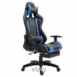 HOMCOM Gaming Chair Office Gamer Swivel Executive High Back PU Leather, Blue
