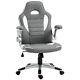 Homcom Gaming Chair Pu Leather Office Chair Swivel Chair With Tilt Function Grey