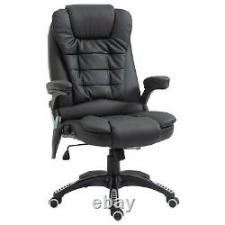 HOMCOM Heated Vibrating Massage Office Chair with Reclining Function, Black