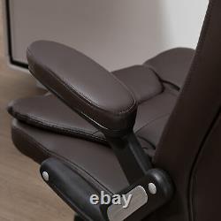 HOMCOM Heated Vibrating Massage Office Chair with Reclining Function, Brown