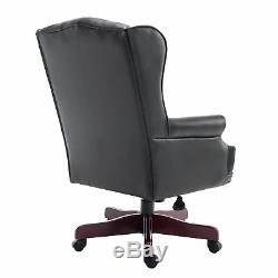 HOMCOM Modern Executive Office Chair PU Leather Wood High Back Computer