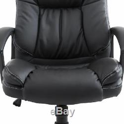 HOMCOM Office Chair Computer Racing Swivel Adjustable PU Leather Black