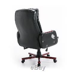 HOMCOM PU Leather Office Chair Adjustable Armrest Black Computer 360 Degree