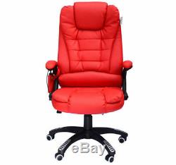 HOMCOM PU Office Computer Swivel Chair High Back Red Home Massage Seater