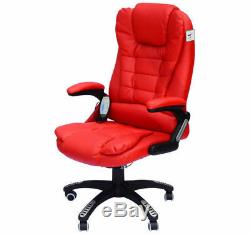 HOMCOM PU Office Computer Swivel Chair High Back Red Home Massage Seater