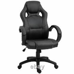 HOMCOM Racing Gaming Chair Swivel Home Office Gamer Desk Chair with Wheels, Black