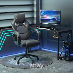HOMCOM Racing Gaming Chair Swivel Home Office Gamer Desk Chair with Wheels, Grey