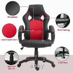 HOMCOM Racing Gaming Chair Swivel Home Office Gamer Desk Chair with Wheels, Red