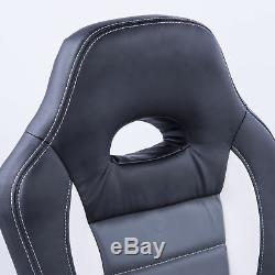 HOMCOM Racing Office Chair PU Leather Bucket Computer Gaming Swivel Adjustable