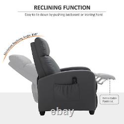 HOMCOM Recliner Sofa Chair PU Leather Massage Armcair with Remote Control, Grey