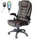 Homcom Reclining Leather Office Swivel Computer Chair Massage High Back Brown