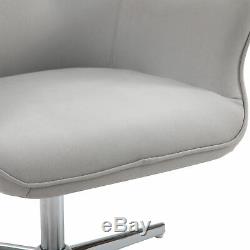 HOMCOM Retro Leisure Chair Metal Base Swivel High Comfort for Home Office Grey