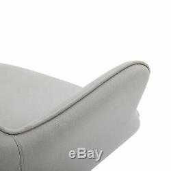 HOMCOM Retro Leisure Chair Metal Base Swivel High Comfort for Home Office Grey