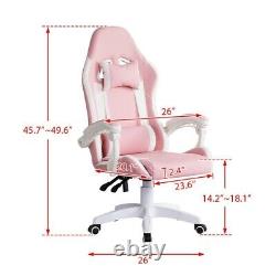 HOMCON Racing High Back Leather Office GAMING Chair PINK BRAND NEW BLACK