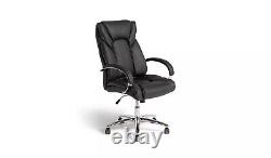 Habitat Leather Faced Office Chair Black