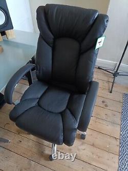 Habitat Leather Faced Office Chair barely used black