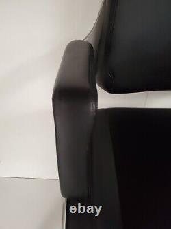 Hadi Teherani For Interstuhl Silver Swivel Chair 262s Black Leather Rrp 3000