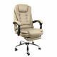 Halter Reclining Leather Office Chair Modern Executive Creamy White