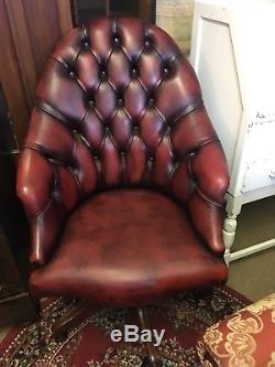 Handsome Chesterfield Oxblood Leather Directors Captains Executive Office Chair