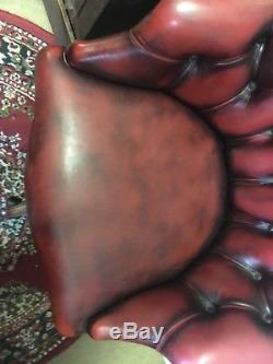 Handsome Chesterfield Oxblood Leather Directors Captains Executive Office Chair
