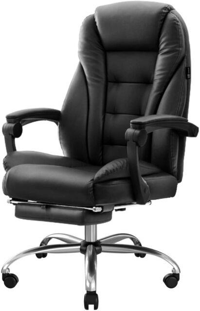 Hbada Ergonomic Executive Office Chair With Footrest, Pu Leather Swivel Desk