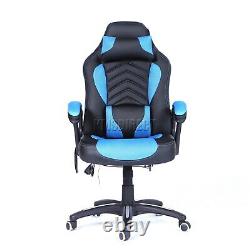 Heated Massage Office Chair Gaming & Computer Recliner Swivel MC09 Blue