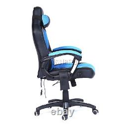 Heated Massage Office Chair Gaming & Computer Recliner Swivel MC09 Blue