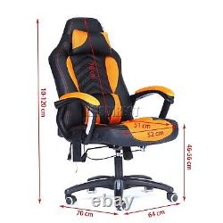 Heated Massage Office Chair Gaming & Computer Recliner Swivel MC09 Orange