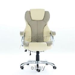 Heated Massage Office Chair Gaming & Computer Recliner Swivel MC8074 Cream