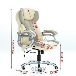Heated Massage Office Chair Gaming & Computer Recliner Swivel MC8074 Cream