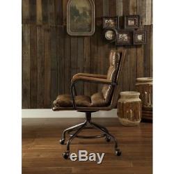 Hedia Vintage Whiskey Top Grain Leather Office Chair