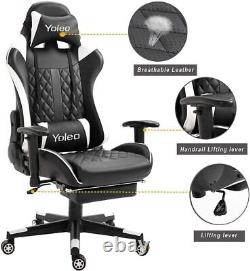 Height Adjustable Ergonomic Recliner Swivel Office PC Gaming Chair with Footrest